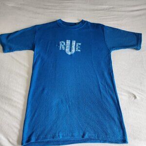 💙 Rue21 Y2K Blue Waffle Knit Plaid Applique | Women's Small